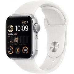 Смарт-годинник Apple Watch SE 2 GPS 44mm Silver Aluminum Case with White Sport Band (MNK23) 7704 фото