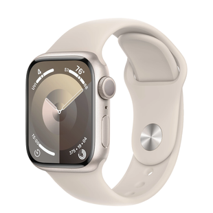 Apple Watch Series 9 GPS 45mm Starlight Aluminum Case with Starlight Sport Band - S/M (MR963) 4464 фото