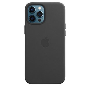 Чехол Apple Leather Case with MagSafe Black (MHKM3) для iPhone 12 Pro Max 3850 фото