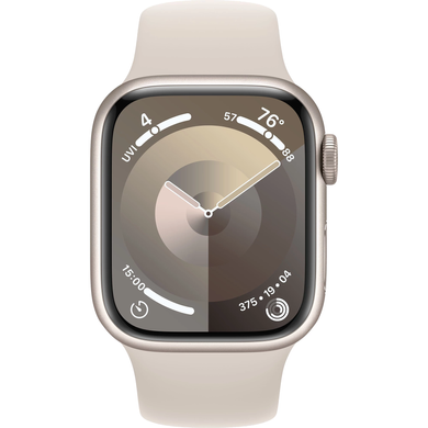 Apple Watch Series 9 GPS 45mm Starlight Aluminum Case with Starlight Sport Band - S/M (MR963) 4464 фото