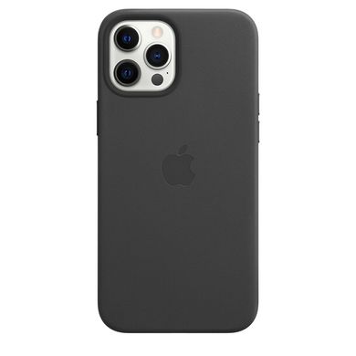 Чехол Apple Leather Case with MagSafe Black (MHKM3) для iPhone 12 Pro Max 3850 фото