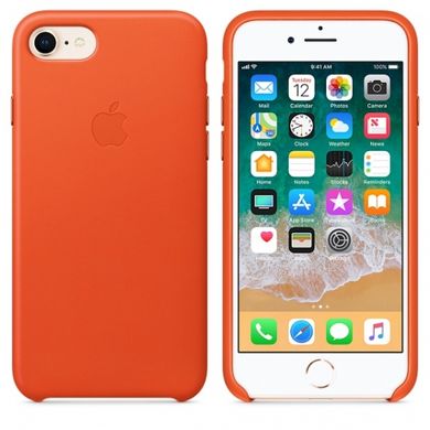 Шкіряний чохол Apple Leather Case Bright Orange (MRG82) для iPhone 8/7 1872 фото