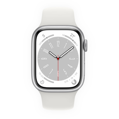 Смарт-годинник Apple Watch Series 8 GPS 41mm Silver Aluminum Case w. White Sport Band S/M (MP6L3) 4421-1 фото