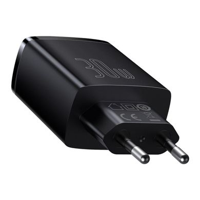 Сетевое зарядное устройство Baseus Compact Quick Charger 2xUSB U+C 30W Black (CCXJ-E01) 02102 фото