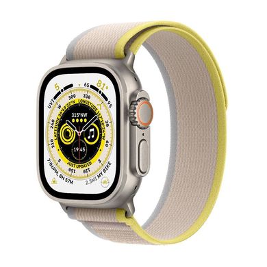 Смарт-годинник Apple Watch Ultra 49mm (GPS + Cellular) Titanium Case with Yellow/Beige Trail Loop M/L (MQFU3) 4416 фото