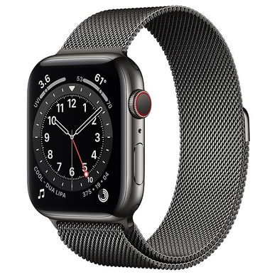 Apple Watch Series 6 (GPS + Cellular) 44mm Graphite Stainless Steel Case with Milanese Loop (M07R3) 3771 фото