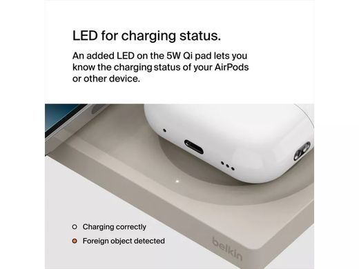 Беспроводное зарядное устройство Belkin BoostCharge Pro 2-in-1 Wireless Charging Pad with Official MagSafe Charging 15W - Brown (WIZ019ttSA) 20225 фото
