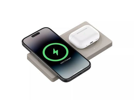Беспроводное зарядное устройство Belkin BoostCharge Pro 2-in-1 Wireless Charging Pad with Official MagSafe Charging 15W - Brown (WIZ019ttSA) 20225 фото