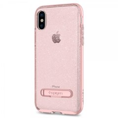 Чохол Spigen Crystal Hybrid Glitter Rose Quartz для iPhone X 1413 фото