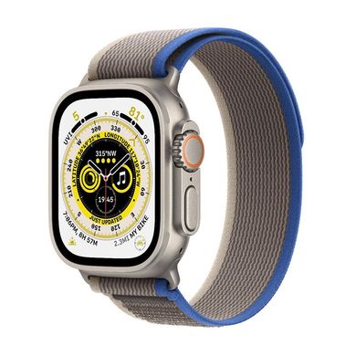 Смарт-годинник Apple Watch Ultra 49mm (GPS + Cellular) Titanium Case with Blue/Gray Trail Loop M/L (MQFV3) 4417 фото