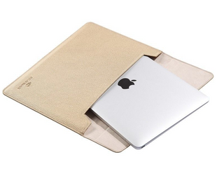 Тонка шкіряна папка Gearmax Ultra-Thin Sleeve золота для MacBook 12'' 1936 фото