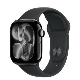 Apple Watch Series 11 GPS + Cellular 46mm Jet Black Aluminum Case with Black Sport Band - M/L (MFC44)