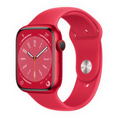 Смарт-годинник Apple Watch Series 8 GPS 41mm (PRODUCT) RED Aluminum Case w. (PRODUCT) RED Sport Band Regular (MNP73) 4423 фото