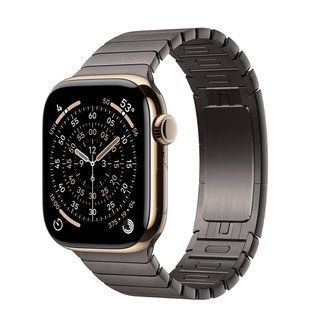 Apple Watch Series 11 GPS + Cellular 42mm Gold Titanium Case with Slate Link Bracelet (MF9M4+MXMD3)
