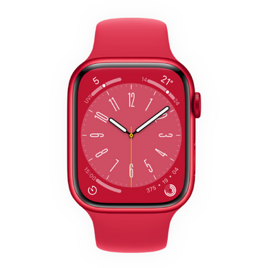 Смарт-часы Apple Watch Series 8 GPS 45mm (PRODUCT) RED Aluminum Case w. (PRODUCT) RED Sport Band M/L (MNUU3) 4427-2 фото