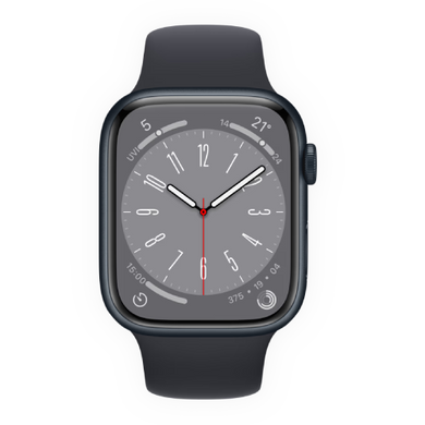Смарт-годинник Apple Watch Series 8 GPS 45mm Midnight Aluminum Case w. Midnight Sport Band Regular (MNP13) 4424 фото