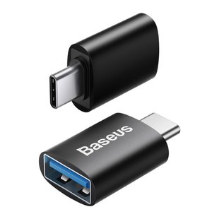 Адаптер Baseus Ingenuity Series Mini OTG Adaptor Type-C to USB-A 3.1 Black (ZJJQ000001) 02119 фото