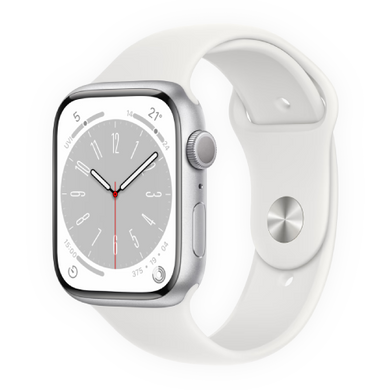 Смарт-годинник Apple Watch Series 8 GPS 45mm Silver Aluminum Case w. White Sport Band Regular (MP6N3) 4425 фото