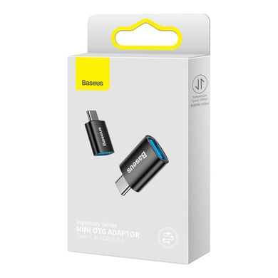 Адаптер Baseus Ingenuity Series Mini OTG Adaptor Type-C to USB-A 3.1 Black (ZJJQ000001) 02119 фото