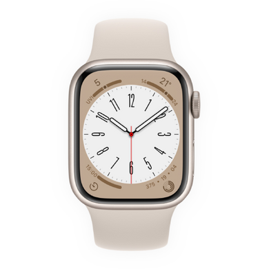 Смарт-часы Apple Watch Series 8 GPS 45mm Starlight Aluminum Case w. Starlight Sport Band Regular (MNP23) 4426 фото