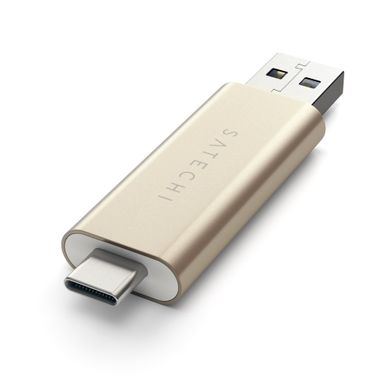 Адаптер Satechi Aluminum Type-C USB 3.0 and Micro/SD Card Reader Gold (ST-TCCRAG) 1478 фото