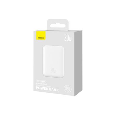 Внешний аккумулятор Baseus Magnetic Mini Wireless Fast Charge Power Bank 10000mAh 20W White (PPCX030002) 99080 фото