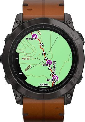 Смарт-годинник Garmin Epix Pro Gen 2 Sapphire 51mm Carbon G. DLC Tit. with Chestnut L. Band (010-02804-30)