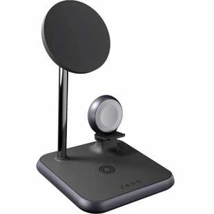 Беспроводное зарядное устройство Zens Magnetic + Watch Aluminium Wireless Charger Black (ZEDC20B/00) 20232 фото