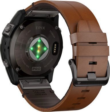 Смарт-годинник Garmin Epix Pro Gen 2 Sapphire 51mm Carbon G. DLC Tit. with Chestnut L. Band (010-02804-30)