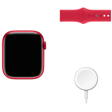 Смарт-часы Apple Watch Series 8 GPS 45mm (PRODUCT) RED Aluminum Case w. (PRODUCT) RED Sport Band Regular (MNP43) 4427 фото