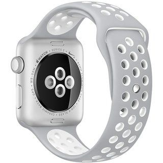 Apple Watch Nike+ 38mm Silver Aluminum Case with Silver/White Nike Sport Band (MNNQ2) 708 фото