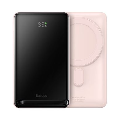 Внешний аккумулятор Baseus Magnetic Bracket Wireless Fast Charge Power Bank 10000mAh 20W Pink (PPCX000204) 99084 фото