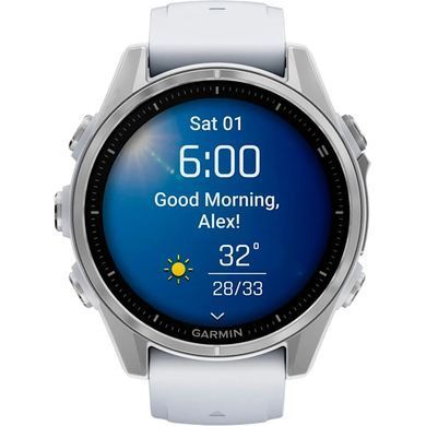 Спортивные часы Garmin Fenix 8 43mm AMOLED Silver with Whitestone Silicone Band (010-02903-00)