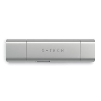 Адаптер Satechi Aluminum Type-C USB 3.0 and Micro/SD Card Reader Silver (ST-TCCRAS) 1480 фото
