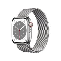 Смарт-годинник Apple Watch Series 8 GPS + Cellular, 41mm Silver Stainless Steel Case with Milanese Loop Silver (MNJ83)