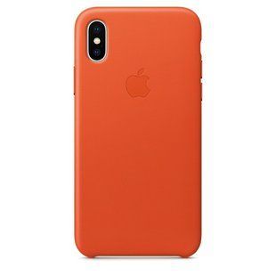 Шкіряний чохол Apple для Айфон 10 Яскраво-помаранчевий (MRGK2) 1839 фото