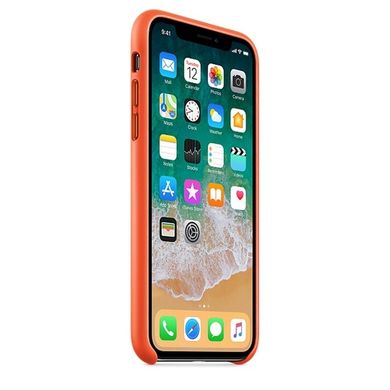 Кожаный чехол Apple для Айфон 10 Ярко-оранжевый (MRGK2)  1839 фото