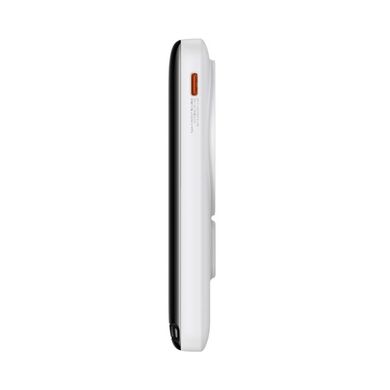 Зовнішній акумулятор Baseus Magnetic Bracket Wireless Fast Charge Power Bank 10000mAh 20W White (PPCX000202) 99085 фото