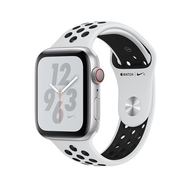 Apple Watch Series 4 Nike+ (GPS+LTE) 44mm Silver Aluminum Case with Pure Platinum/Black Nike Sport Band (MTXC2) 2092 фото