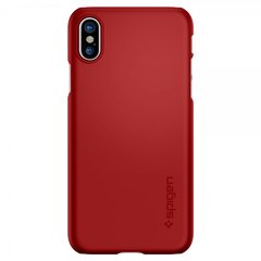 Защитный яркий чехол Spigen Thin Fit красный для iPhone X