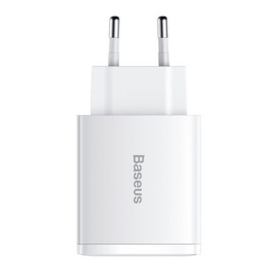 Мережевий зарядний пристрій Baseus Compact Quick Charger 2U+C 30W White (CCXJ-E02) 02103 фото