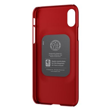 Захисний яскравий чохол Spigen Thin Fit червоний для iPhone X 1299 фото