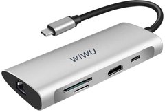 Адаптер WIWU Alpha 8in1 USB-C Hub A831HRT Silver 3620 фото