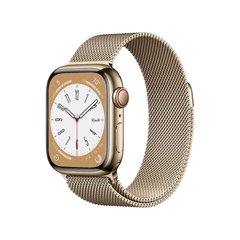 Смарт-годинник Apple Watch Series 8 GPS + Cellular, 41mm Gold Stainless Steel Case with Milanese Loop Gold (MNJF3)