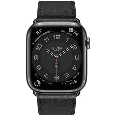 Apple Watch Hermes 45mm Space Black St/St Black Single Tour Noir (MKMW3) 4184 фото