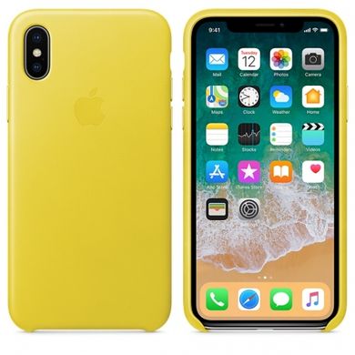 Шкіряний чохол-накладка Apple для iPhone 10 жовтий (MRGJ2) 1840 фото
