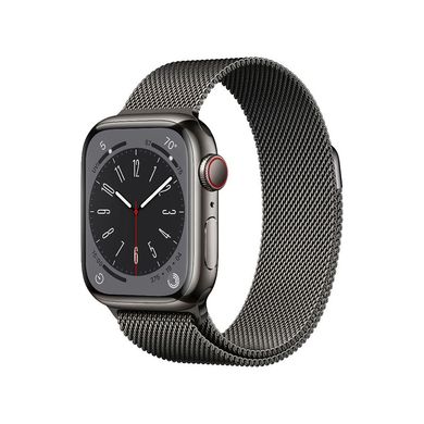 Смарт-годинник Apple Watch Series 8 GPS + Cellular, 45mm Graphite Stainless Steel Case with Milanese Loop Graphite (MNKX3) 4431 фото