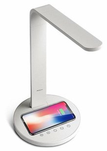 Беспроводная зарядка + LED лампа Rock Desktop Lamp with Wireless Charging Pad (White) 2180 фото