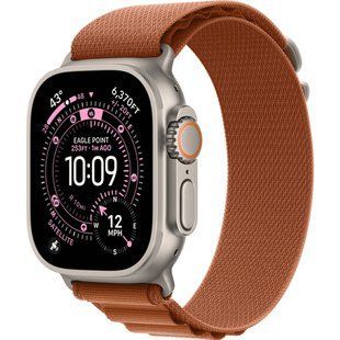Apple Watch Ultra 3 GPS + Cellular 49mm Natural Titanium Case with Terra Cotta Alpine Loop - Large (MF1V4+MFTD4)