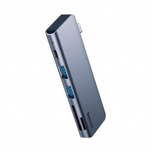 Адаптер Baseus Harmonica 5-in-1 HUB Adapter CAHUB-K0G Grey 3621 фото